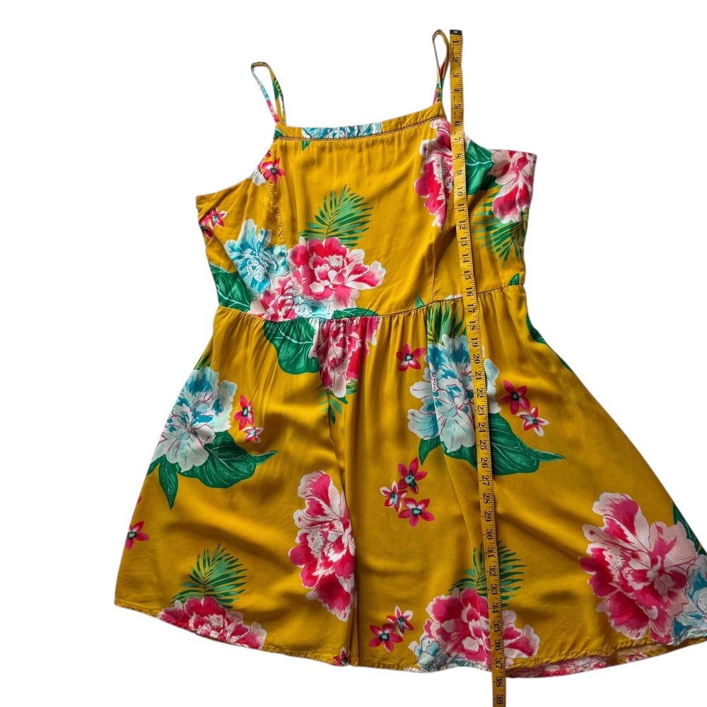 Old Navy Womens Floral Sundress Sz XXL Yellow Sleeveless Summer Tropical Beachy - Picture 10 of 12